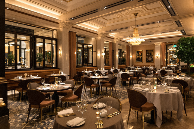 Interior di un ristorante di lusso